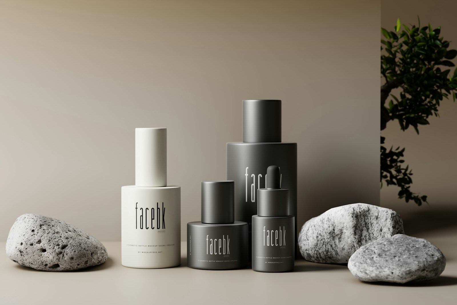 Natural cosmetics on stone